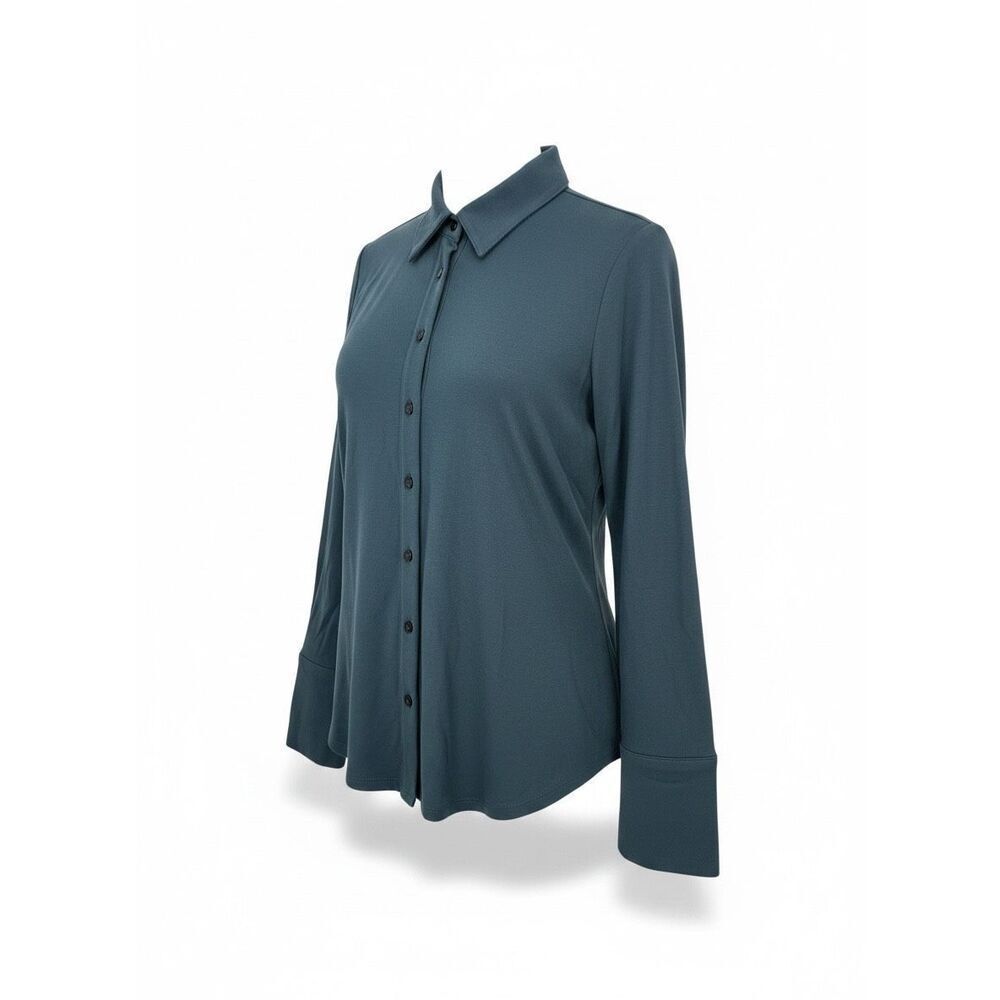 NWT BR Banana Republic Women's Long Sleeve Button Up Shirt Blue Green Size XS - Picture 2 of 11